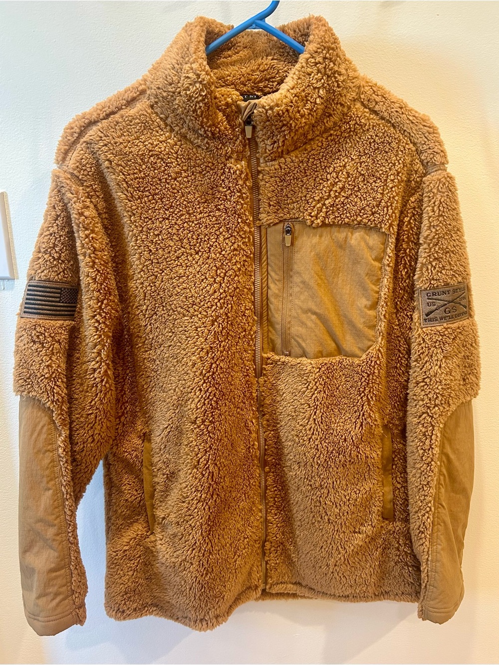 Grunt Style Tactical Sherpa Fleece Jacket Coyote Brown M